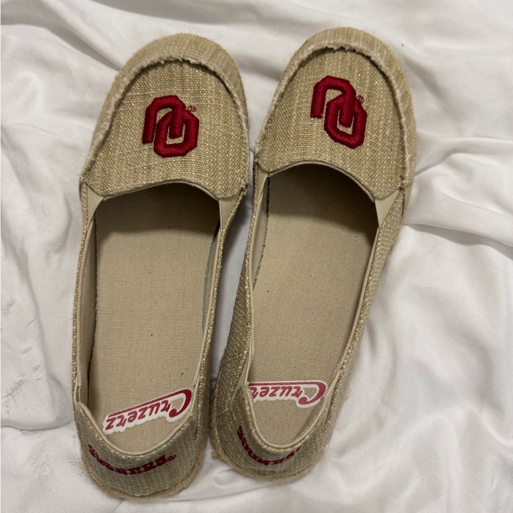 Oklahoma Sooners Campus Cruzerz Cabo Tan Espadrilles Size 8
